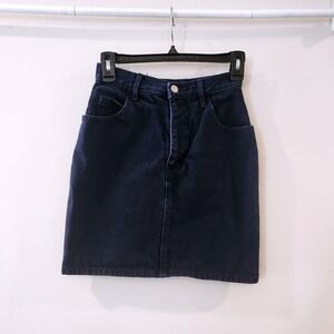 VINTAGE GUESS JEANS Denim Mini Skirt Dark Wash George Marciano Size 27
